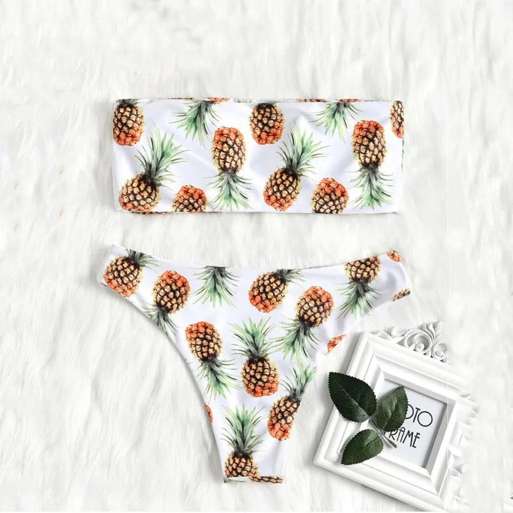 Bikini Swimwear Women 2019 Strapless Bandeau Bikini Set Swimsuit Bathing suits Pineapple Print Biquini Swimming suit for Women
Bikini Swimwear Women 2019 Strapless Bandeau Bikini Set Swimsuit Bathing suits Pineapple Print Biquini Swimming suit for Women