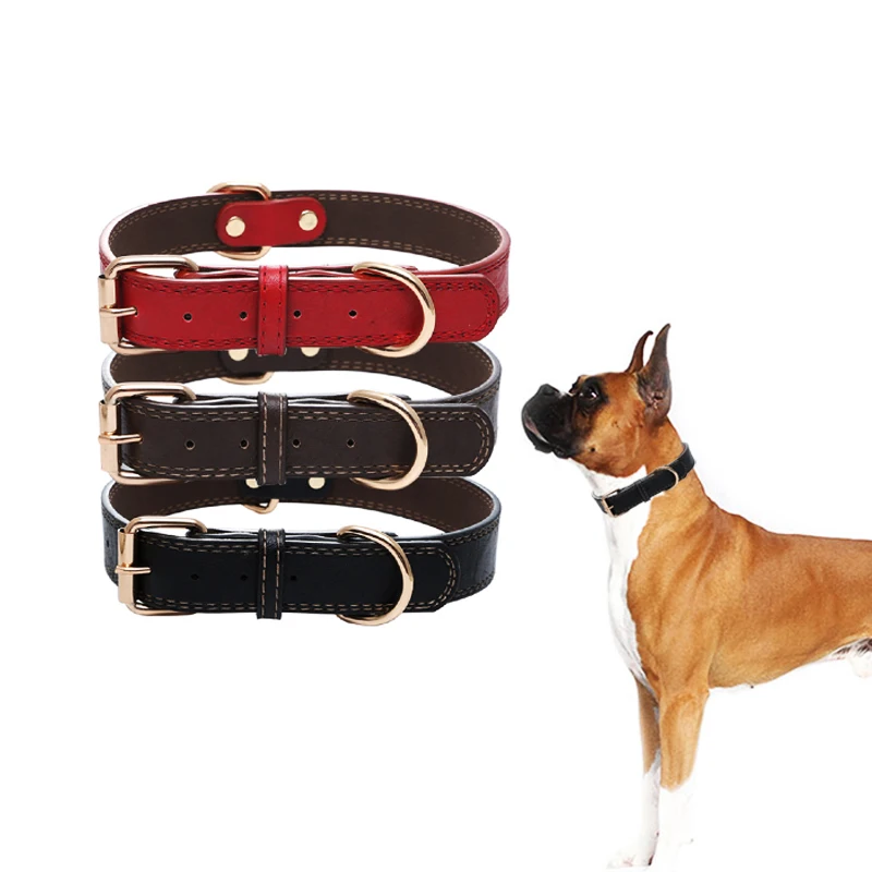 Фото Основной кожаный ошейник для собак тренировочный маленьких - купить