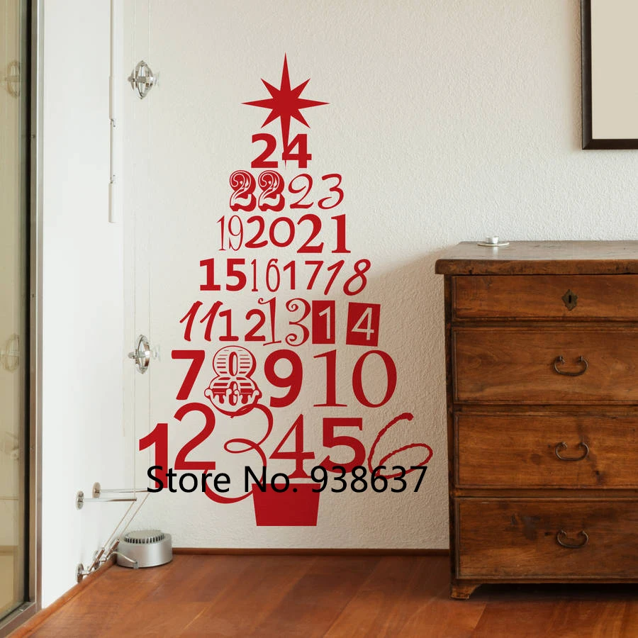 Advent Christmas Tree Wall Sticker Home Decor Living Room Vinyl Wall Decals Shop Window Decorate Number Art Decal Mural ZB436
Advent Christmas Tree Wall Sticker Home Decor Living Room Vinyl Wall Decals Shop Window Decorate Number Art Decal Mural ZB436