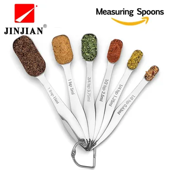 JINJIAN 6Pcs Stainless Steel Measuring Spoon Set For Baking Sugar Coffee Graduated Kitchen Spoons Scoop Measuring Kitchen tols
JINJIAN 6Pcs Stainless Steel Measuring Spoon Set For Baking Sugar Coffee Graduated Kitchen Spoons Scoop Measuring Kitchen tols