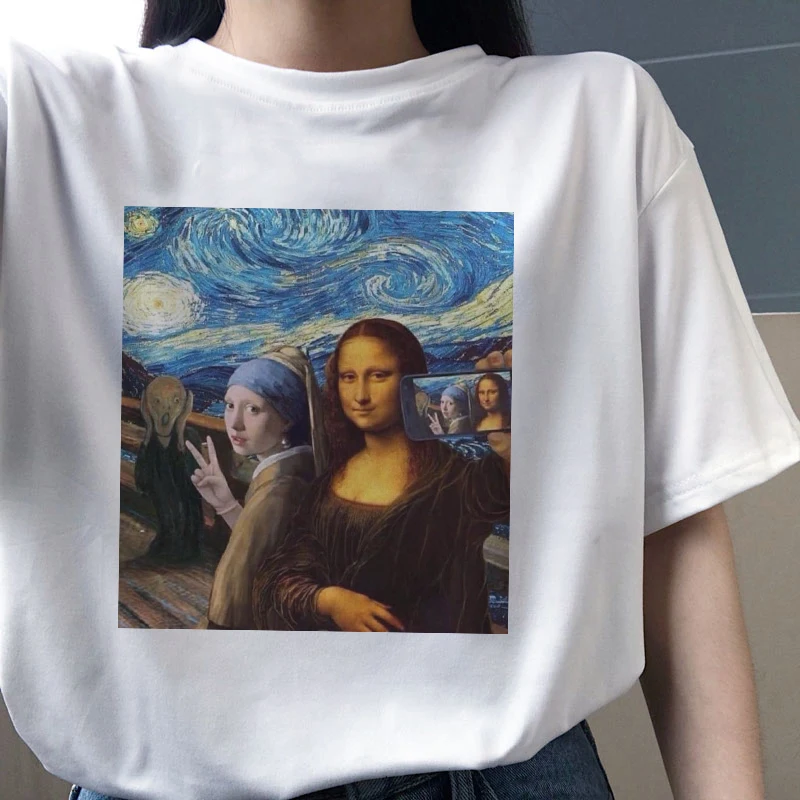 Summer leisure Harajuku new art Van Gogh printing loose tops fashion fun hip hop short-sleeved large size women spoof shirt
Summer leisure Harajuku new art Van Gogh printing loose tops fashion fun hip hop short-sleeved large size women spoof shirt