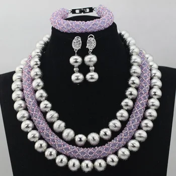 2017 Trendy New Hot Splendid Silver Bead Costume African Jewelry Sets Lilac Crystal Beaded Necklace Set 2017 Free ShippingABL700
2017 Trendy New Hot Splendid Silver Bead Costume African Jewelry Sets Lilac Crystal Beaded Necklace Set 2017 Free ShippingABL700