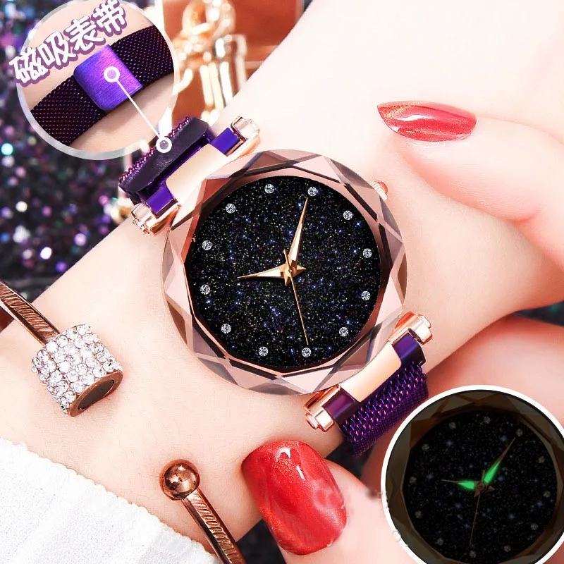 Crystal Watches Women Newest Quartz Wristwatches Waterproof Luxury Rose Gold Dress Magnet Watches Ladies Leisure Timepieces 2019
Crystal Watches Women Newest Quartz Wristwatches Waterproof Luxury Rose Gold Dress Magnet Watches Ladies Leisure Timepieces 2019