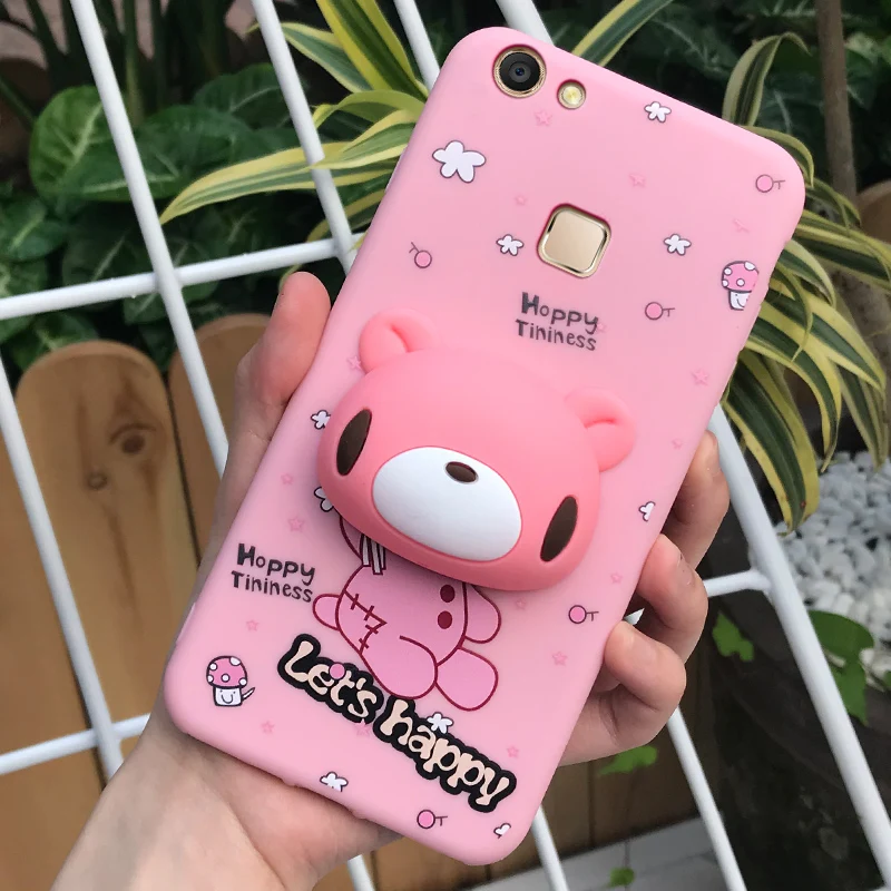 Фото ALIVO для BBK vivo V7 плюс Чехол и ремешок не дадут мультфильм 3D красивый силикон плотный