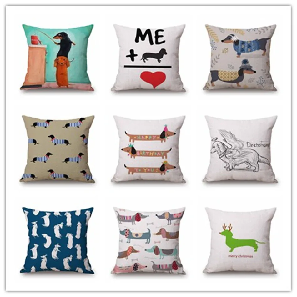 Cute Dachshund Christmas Dog Cushion Pillowcase Cotton Linen Decorative Pillows Use for Home Sofa Car Office Almofadas Cojines
Cute Dachshund Christmas Dog Cushion Pillowcase Cotton Linen Decorative Pillows Use for Home Sofa Car Office Almofadas Cojines