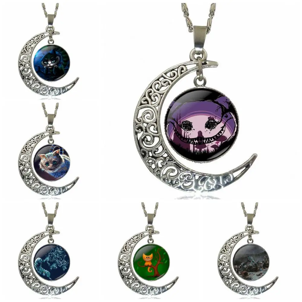 For Women Kids Alice Wonderland Cheshire Cat Little Kitten Glass Pendant Necklace Handmade Half Moon Pendant Necklace
For Women Kids Alice Wonderland Cheshire Cat Little Kitten Glass Pendant Necklace Handmade Half Moon Pendant Necklace