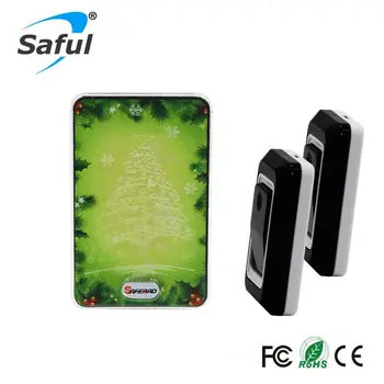 Saful Wireless Doorbell Waterproof Christmas Tree Design AC 100-240V 2 Outdoor Transmitter +1 Indoor Receiver
Saful Wireless Doorbell Waterproof Christmas Tree Design AC 100-240V 2 Outdoor Transmitter +1 Indoor Receiver