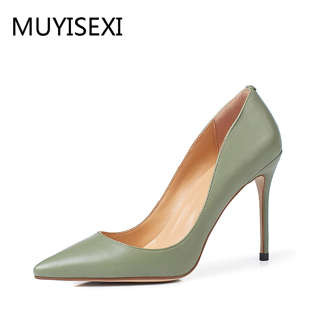 Full Genuine leather Women High Heel Shoes Pumps Sexy Pointed Toe Wedding Shoes Apricot Green Black Work Office RNS01 MUYISEXI
Full Genuine leather Women High Heel Shoes Pumps Sexy Pointed Toe Wedding Shoes Apricot Green Black Work Office RNS01 MUYISEXI