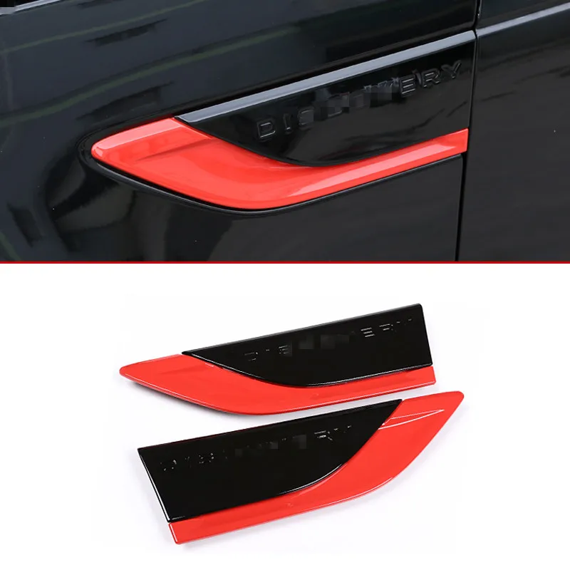 2pcs ABS Red Black Car Side Air Fender Vent Trim Replacement Parts For Land Rover Discovery 5 2017 L462 Auto Accessories | Автомобили и