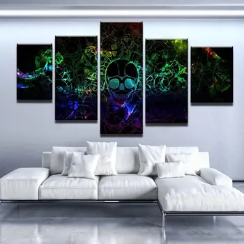 5pieces of modular modern color 3D skull art picture HD print on canvas Halloween wall art home decor for the living room poster
5pieces of modular modern color 3D skull art picture HD print on canvas Halloween wall art home decor for the living room poster