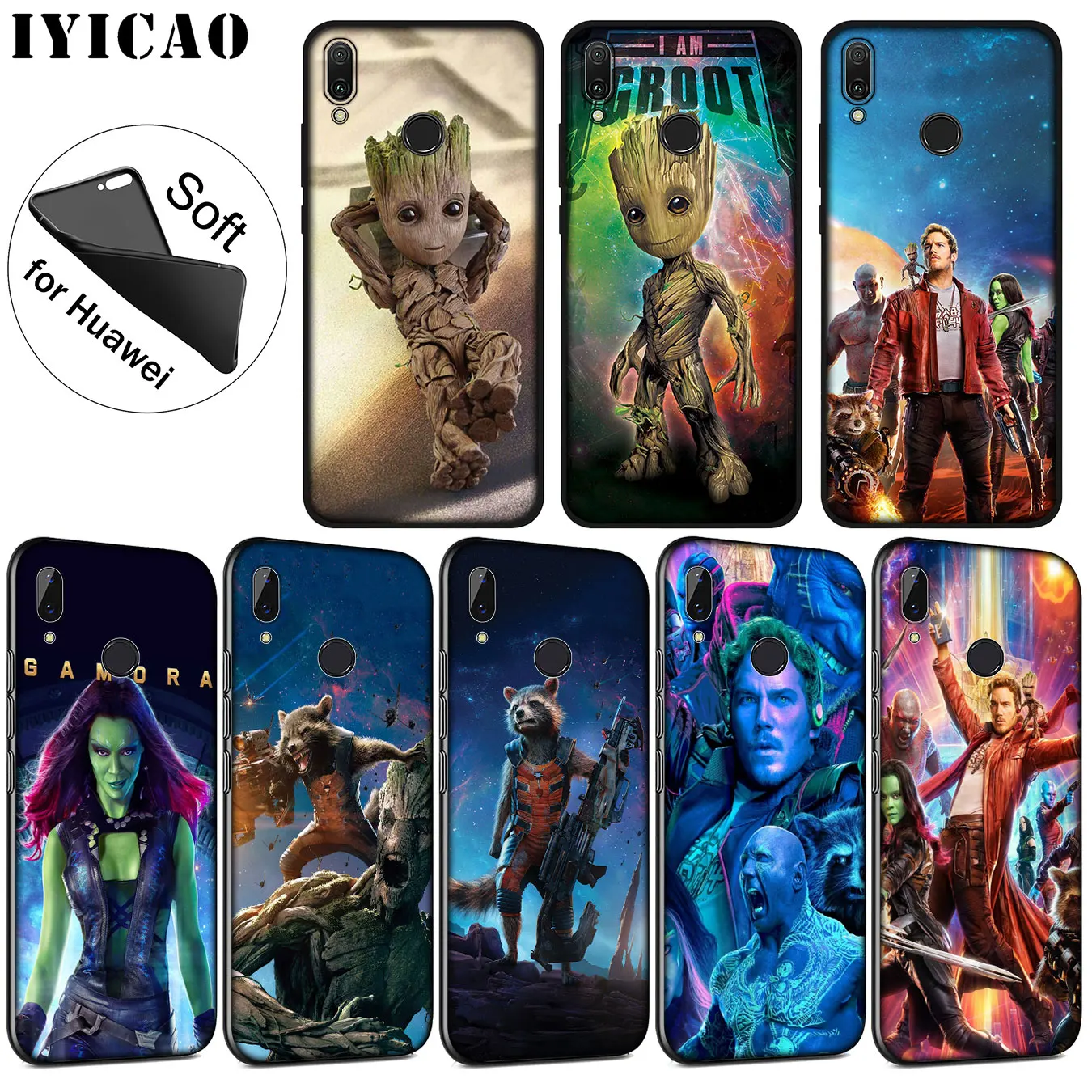 IYICAO Guardians of for Galaxy Design High Quality Soft Case for Huawei P30 P20 Pro P10 P9 P8 Lite Mini 2017 2016 P smart Z 2019
IYICAO Guardians of for Galaxy Design High Quality Soft Case for Huawei P30 P20 Pro P10 P9 P8 Lite Mini 2017 2016 P smart Z 2019