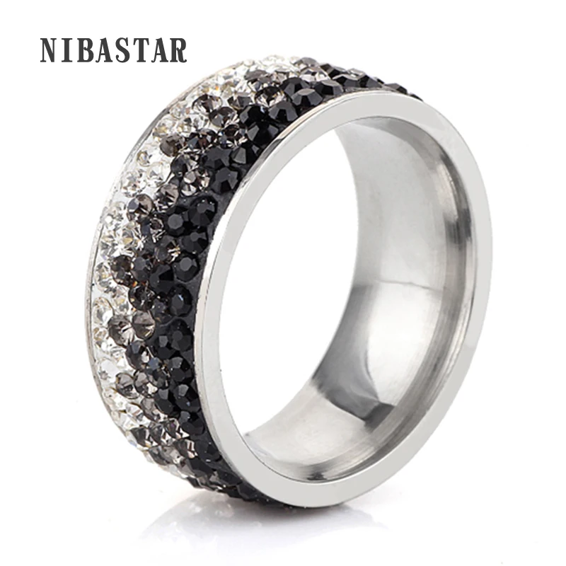 NIBA Jewelry Shinning Charms Rings For Women Hot selling Elegant Stainless Steel Rings With 5 Row Bling AAA Crystal
NIBA Jewelry Shinning Charms Rings For Women Hot selling Elegant Stainless Steel Rings With 5 Row Bling AAA Crystal