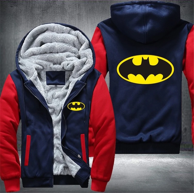 Dropshiping Winter Batman Jacket Baseball Unisex Wool Liner Fleece Casual Hoodie Thick zipper Sweatshirt For Men's Women's Tops
Dropshiping Winter Batman Jacket Baseball Unisex Wool Liner Fleece Casual Hoodie Thick zipper Sweatshirt For Men's Women's Tops