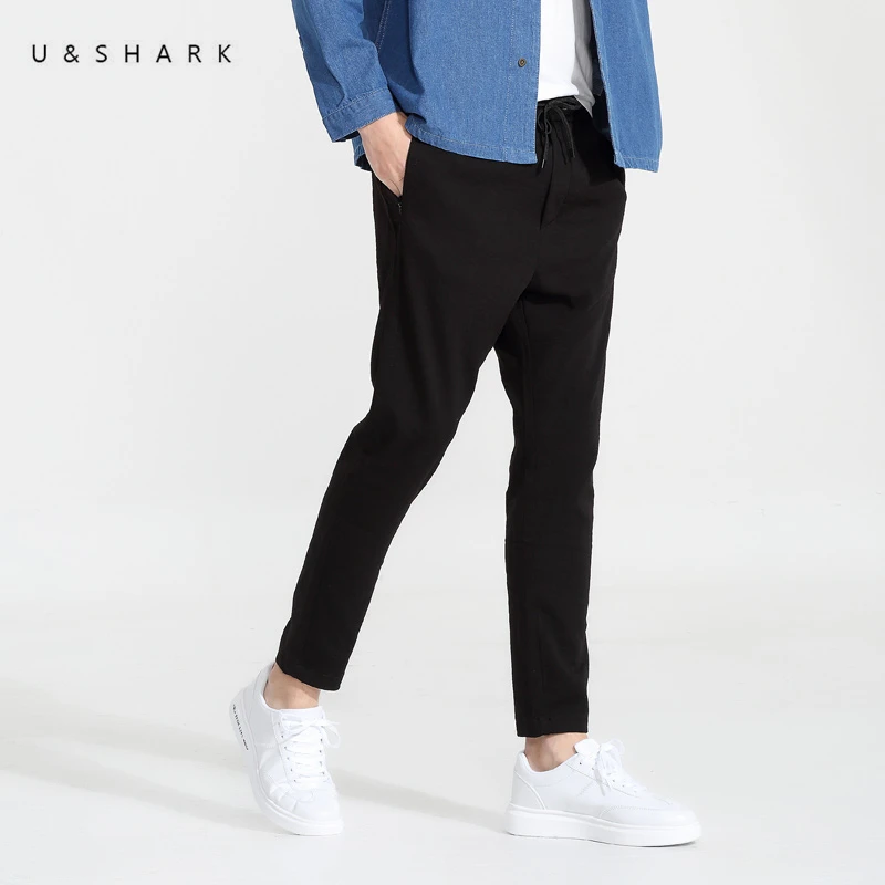 U&SHARK Spring Autunmn Elastic Waist Casual Pants Men Clothing Regular Fit Pencil Pants Black Normcore Style Straight Trousers
U&SHARK Spring Autunmn Elastic Waist Casual Pants Men Clothing Regular Fit Pencil Pants Black Normcore Style Straight Trousers