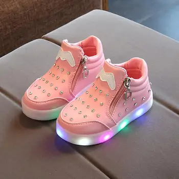 European Cartoon Glitter Footwear Zip LED Lighted Children Shoes Colorful Lighted Kids Shoes Unisex Baby Girls Boys Sneakers
European Cartoon Glitter Footwear Zip LED Lighted Children Shoes Colorful Lighted Kids Shoes Unisex Baby Girls Boys Sneakers