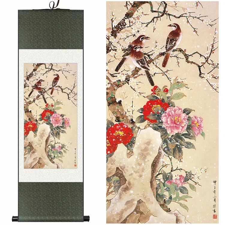 Chinese Silk ink watercolor flower & birds Peony Plum Blossom snow canvas wall picture feng shui damask framed scroll painting
Chinese Silk ink watercolor flower & birds Peony Plum Blossom snow canvas wall picture feng shui damask framed scroll painting