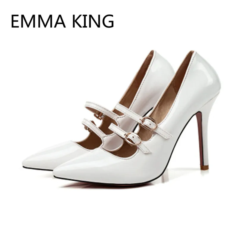 2019 New Pumps For Women Luxury Patent Leather Pointed Toe Mary Janes Wedding Bridal Shoes Woman Buckle Strap Sexy High Heels
2019 New Pumps For Women Luxury Patent Leather Pointed Toe Mary Janes Wedding Bridal Shoes Woman Buckle Strap Sexy High Heels