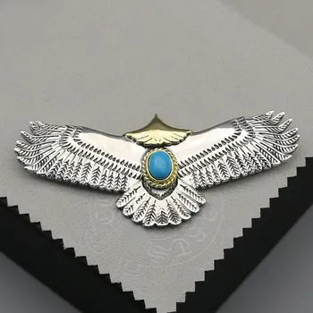 925 silver Men's accessories S925 Sterling Silver Eagle fly Pendant Japan Takahashi Handmade Natural stone Feather Pendant
925 silver Men's accessories S925 Sterling Silver Eagle fly Pendant Japan Takahashi Handmade Natural stone Feather Pendant