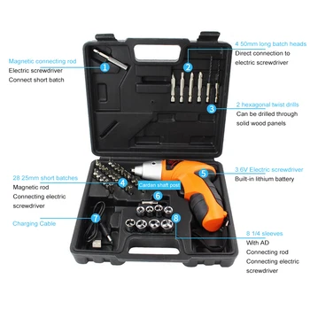 Cordless Electric Screwdrivers with 45pcs Drill Bit Set Rechargeable 18650 Battery Electric Drill Bit Kit USB Powerful
Cordless Electric Screwdrivers with 45pcs Drill Bit Set Rechargeable 18650 Battery Electric Drill Bit Kit USB Powerful