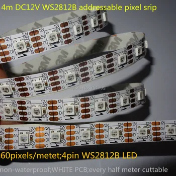 4m DC12V WS2812B addressable pixel srip,non-waterproof,60pcs WS2812B/M with 60pixels;72W;white pcb;4pin
4m DC12V WS2812B addressable pixel srip,non-waterproof,60pcs WS2812B/M with 60pixels;72W;white pcb;4pin