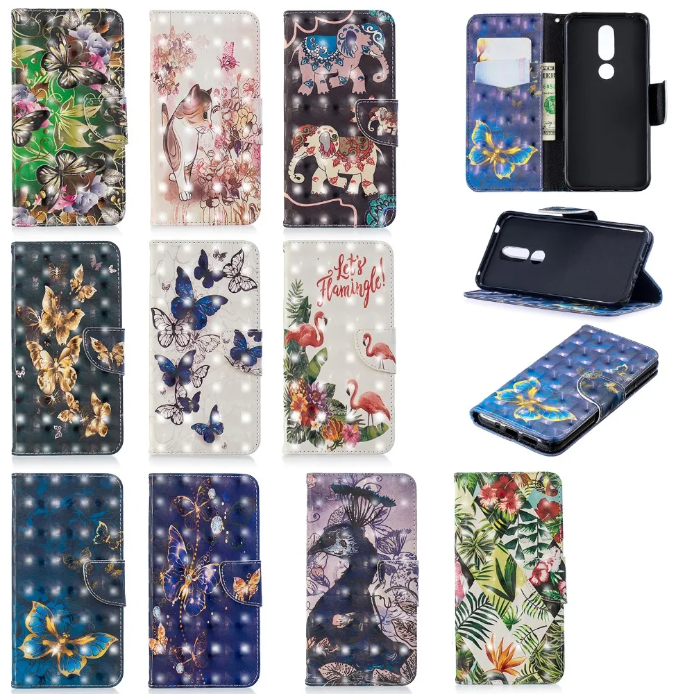 Чехол для телефона GCASE чехол Nokia 7 1 2018/5 2018/3 2018/2 2018 с откидным бумажником из ПУ 3D