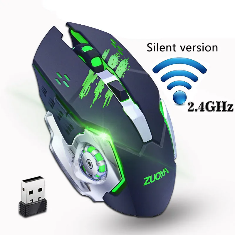 

Silent 2.4GHz Wireless Gaming Mouse 3200DPI Rechargeable Professional Right Hand Gamer Mice for PC Computer Laptop Notebook Game