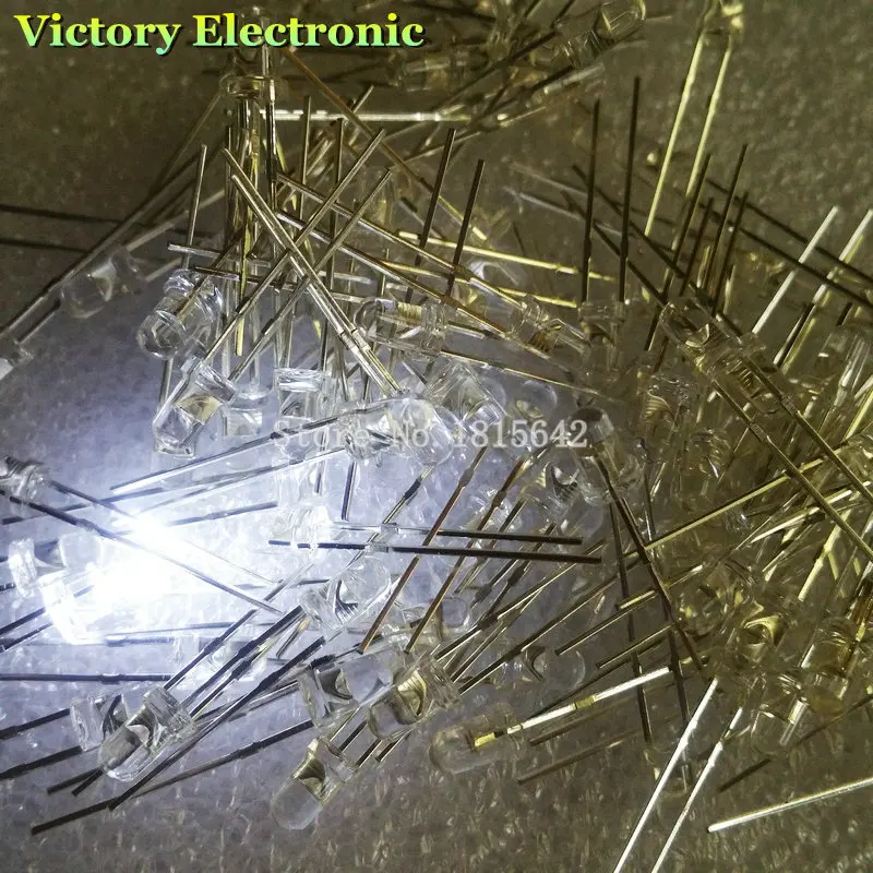 200PCS/Lot 3mm Round White LED Diode Super Bright Water Clear LED Light Lamp White color New
200PCS/Lot 3mm Round White LED Diode Super Bright Water Clear LED Light Lamp White color New