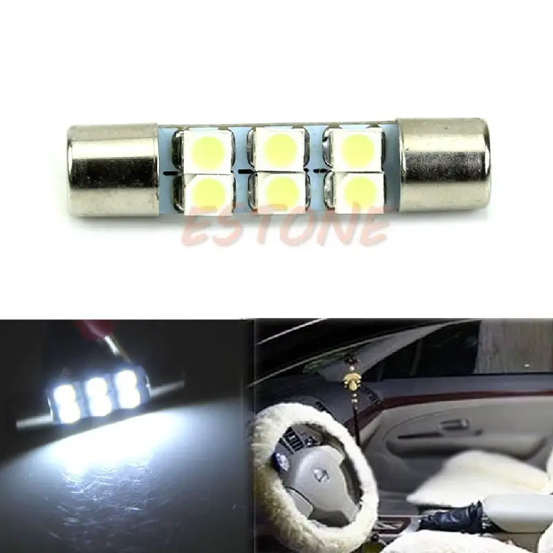 1pc White 3528 T6 6-SMD LED Bulbs For Car Sun Visor Vanity Mirror Fuse Lights
1pc White 3528 T6 6-SMD LED Bulbs For Car Sun Visor Vanity Mirror Fuse Lights