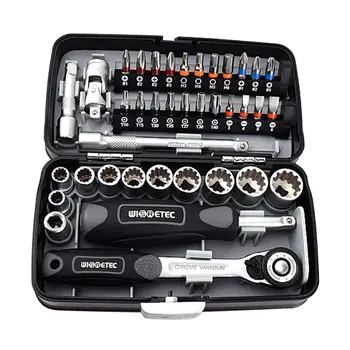 High quality 38PCS Mini ratchet wrench set 1/4 socket screwdriver head hex trox slot bit bike Repair handle tools S2 material
High quality 38PCS Mini ratchet wrench set 1/4 socket screwdriver head hex trox slot bit bike Repair handle tools S2 material