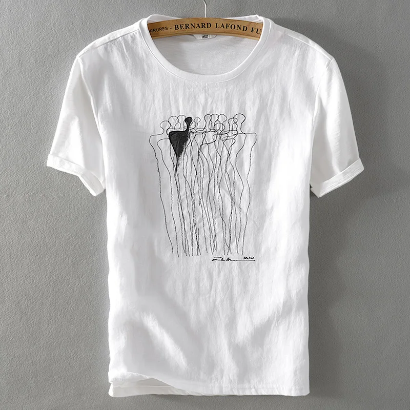 New summer men's linen t-shirt loose casual cotton t shirt men short sleeve stitching white tshirt mens brand flax t shirts male
New summer men's linen t-shirt loose casual cotton t shirt men short sleeve stitching white tshirt mens brand flax t shirts male
