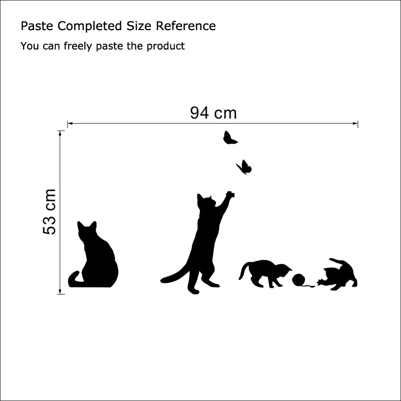 Description Picture 3 of itemNew Cat Playing Wall Sticker Cute Living Room Background Decoration Stairs Stickers On The Wall DIY Decals Home Decor Wallpaper