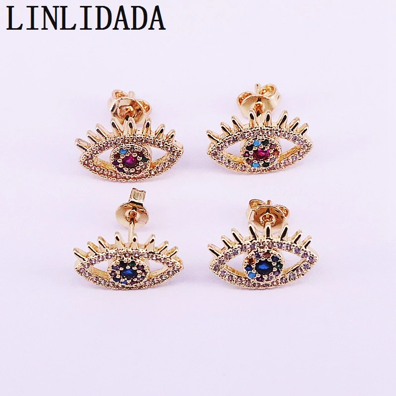 10Pair Gold color cz Zirconia paved fashion trendy jewelry delicate eye shaped stud earring
10Pair Gold color cz Zirconia paved fashion trendy jewelry delicate eye shaped stud earring