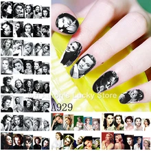 12 Fogli di bellezza Vivien Leigh water transfer nail art sticker decalcomanie della decorazione unghie manicure strumenti di Hollywood stile che ricorda(China)