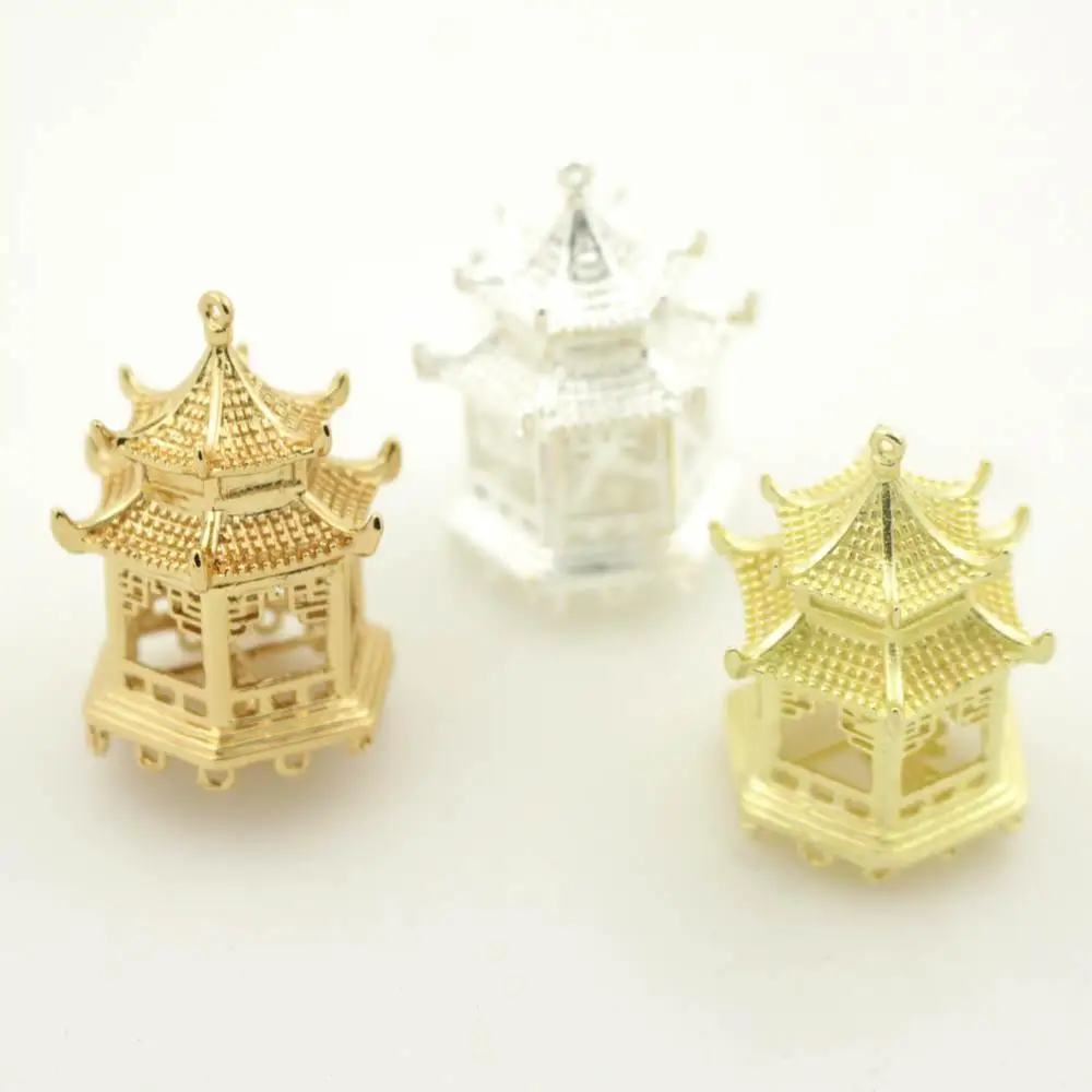 Retro Filigree 3D Pavilion Charms Pendants Loops Connectors Brass Metal High Quality Gold Color DIY Jewelry Findings Accessories
Retro Filigree 3D Pavilion Charms Pendants Loops Connectors Brass Metal High Quality Gold Color DIY Jewelry Findings Accessories