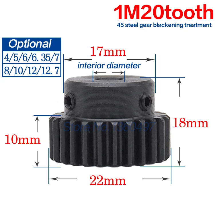 1M20Teeth Spur Gear Pinion Metal Alloy Steel Gear Major CNC Gear Rack Transmission RC Fixed Bore Dia 4/5/6/6.35/7/8/10/12/12.7mm
1M20Teeth Spur Gear Pinion Metal Alloy Steel Gear Major CNC Gear Rack Transmission RC Fixed Bore Dia 4/5/6/6.35/7/8/10/12/12.7mm