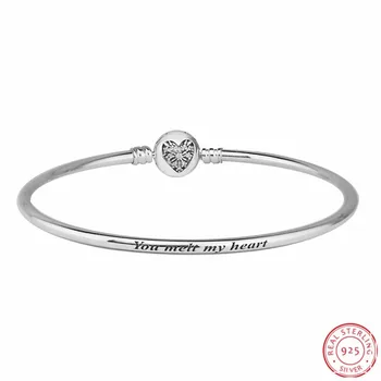 Hand-finished 925 Sterling Silver MOMENTS Bangles with Heart of Winter Clasp for Women Fine Jewelry Perfect Gift Collect FLB051
Hand-finished 925 Sterling Silver MOMENTS Bangles with Heart of Winter Clasp for Women Fine Jewelry Perfect Gift Collect FLB051