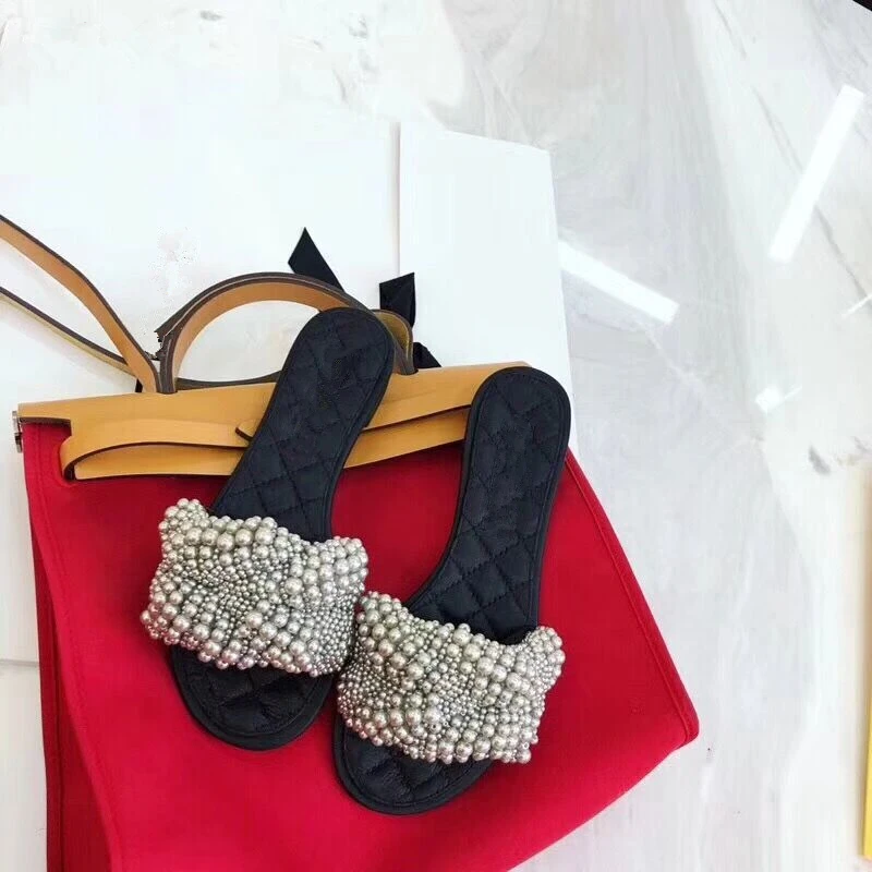 Luxury Pearl Handmade Women Summer Slipper Peep Toe Slip On Flats Casual Shoes Ruwnay Party Wedding Shoes Woman Tenis Feminino
Luxury Pearl Handmade Women Summer Slipper Peep Toe Slip On Flats Casual Shoes Ruwnay Party Wedding Shoes Woman Tenis Feminino