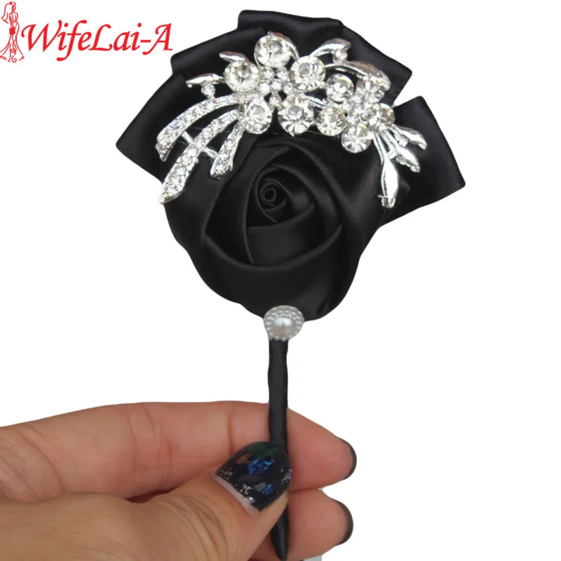 WifeLai-A Black Satin Diamond Wedding Corsages Boutonniere Groom wedding Flowers Boutonniere Brooch Flower Pin X1104
WifeLai-A Black Satin Diamond Wedding Corsages Boutonniere Groom wedding Flowers Boutonniere Brooch Flower Pin X1104