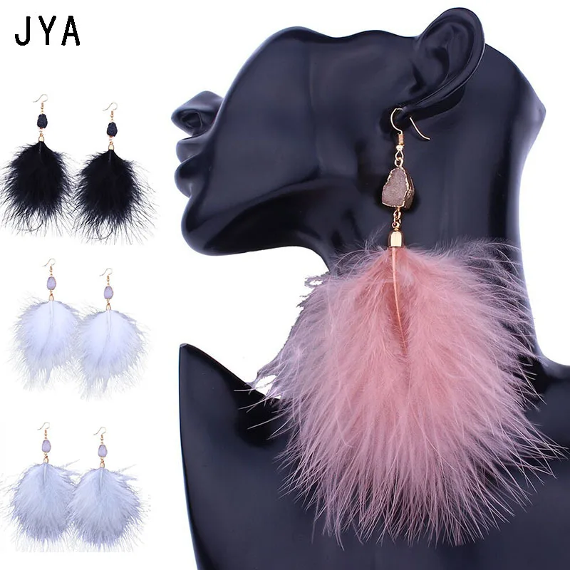 JYA Big Nature Feather Earrings for Women Simple Winter Drop Earrings Fashion Jewelry Female Eardrop Best Selling 2018 Products
JYA Big Nature Feather Earrings for Women Simple Winter Drop Earrings Fashion Jewelry Female Eardrop Best Selling 2018 Products