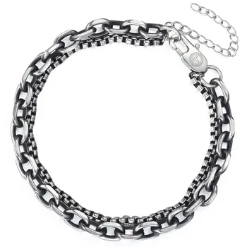 Men's Bracelet Double Chain Gunmetal Stainless Steel Link Chain Bracelet Male Wholesale Jewelry Valentines Gifts for Men DB11
Men's Bracelet Double Chain Gunmetal Stainless Steel Link Chain Bracelet Male Wholesale Jewelry Valentines Gifts for Men DB11