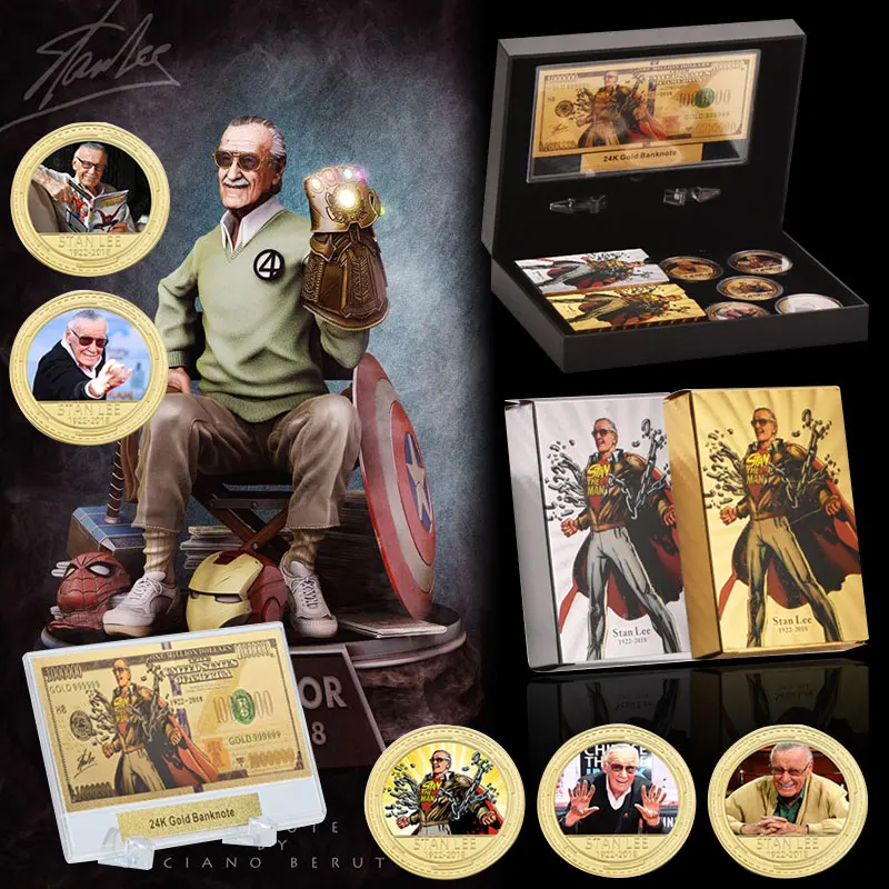 Marvel Stan Lee Collectible Gift Set With Wooden Box Challenge Gold Coins Customs Playing Cards Special Gifts Box For Business
Marvel Stan Lee Collectible Gift Set With Wooden Box Challenge Gold Coins Customs Playing Cards Special Gifts Box For Business