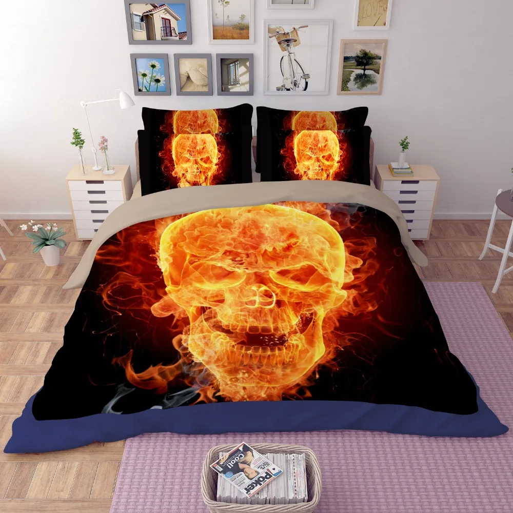 2017 3D Bone Flame Skull Death Head Design Bedding Set 120cm (4 feet), 150cm (5 feet), 180cm (6 feet), 200cm Bed (6.6 feet)
2017 3D Bone Flame Skull Death Head Design Bedding Set 120cm (4 feet), 150cm (5 feet), 180cm (6 feet), 200cm Bed (6.6 feet)
