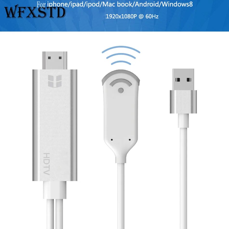 WFXSTD Новый Wi Fi экран приемник телефон HDMI кабель для iPhone 6/6S/6 Plus /7/7plus iPad Android Windows