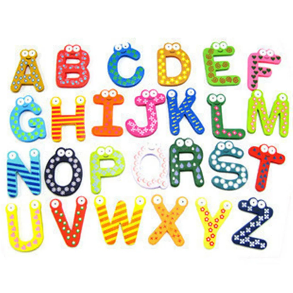 Baby toys 26pcs Letters Kids Wooden Alphabet Fridge Magnet Child Educational Fridge sticker
Baby toys 26pcs Letters Kids Wooden Alphabet Fridge Magnet Child Educational Fridge sticker