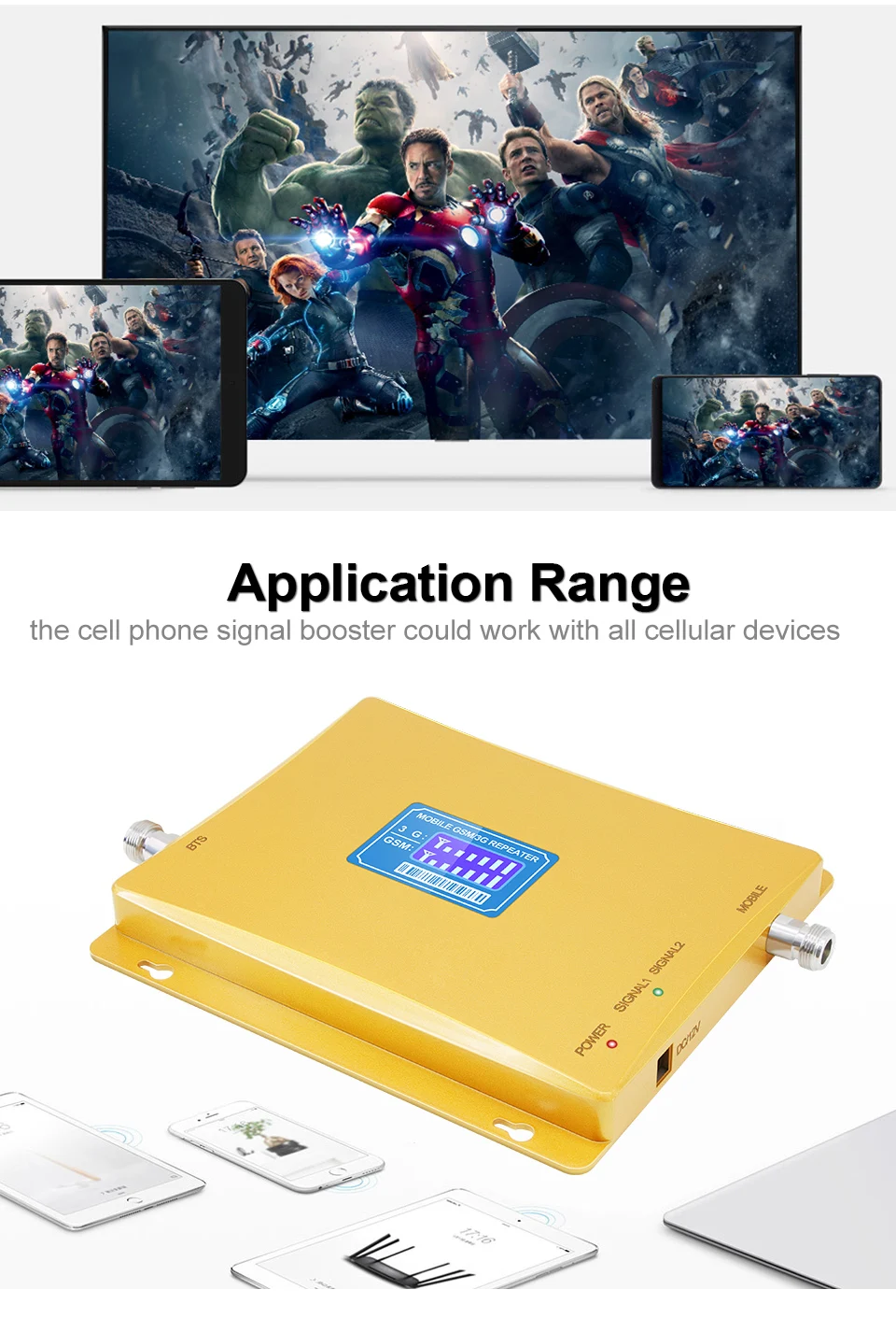 HOT LCD Display 3G W-CDMA 2100MHz GSM 900Mhz Dual Band Cellular Signal Booster GSM 900 2100 UMTS Signal Repeater GSM Amplifier (6)