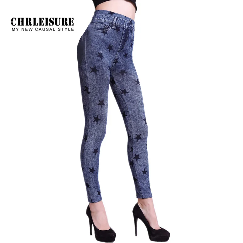 CHRLEISURE Black Stars Women Denim Leggings High Elastic Imitation Jeans Pattern Fashion Slim Long Pants Trousers Leggings
CHRLEISURE Black Stars Women Denim Leggings High Elastic Imitation Jeans Pattern Fashion Slim Long Pants Trousers Leggings