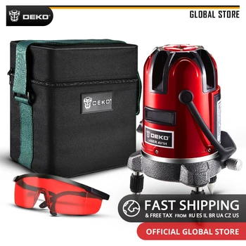 DEKO LL57R Self-leveling 5 Lines 6 Points 360 Degrees Rotary Horizontal Vertical Cross Line Laser Level High Visibility Standard
DEKO LL57R Self-leveling 5 Lines 6 Points 360 Degrees Rotary Horizontal Vertical Cross Line Laser Level High Visibility Standard