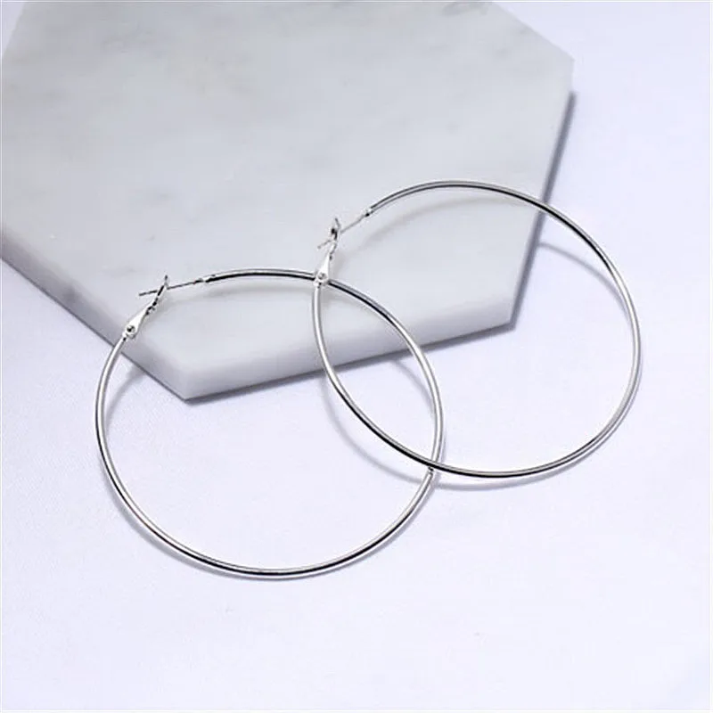 Hot Sale Hoop Earrings 40mm 60mm 70mm Big Smooth Circle Earrings Basketball Brincos Loop Earrings for Women Jewelry Oorbellen
Hot Sale Hoop Earrings 40mm 60mm 70mm Big Smooth Circle Earrings Basketball Brincos Loop Earrings for Women Jewelry Oorbellen