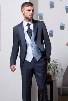 Custom Made Groom Tuxedos Navy Blue Groomsmen Peak Lapel Wedding/Dinner Suits Best Man Bridegroom (Jacket+Pants+Tie+Vest) B588
Custom Made Groom Tuxedos Navy Blue Groomsmen Peak Lapel Wedding/Dinner Suits Best Man Bridegroom (Jacket+Pants+Tie+Vest) B588