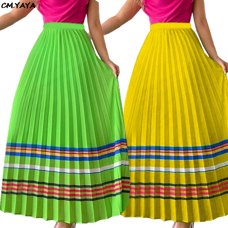 2019 new women summer high waist stripes print ankle length vintage maxi pleated skirt casual fashion long skirts GLZYC547
2019 new women summer high waist stripes print ankle length vintage maxi pleated skirt casual fashion long skirts GLZYC547